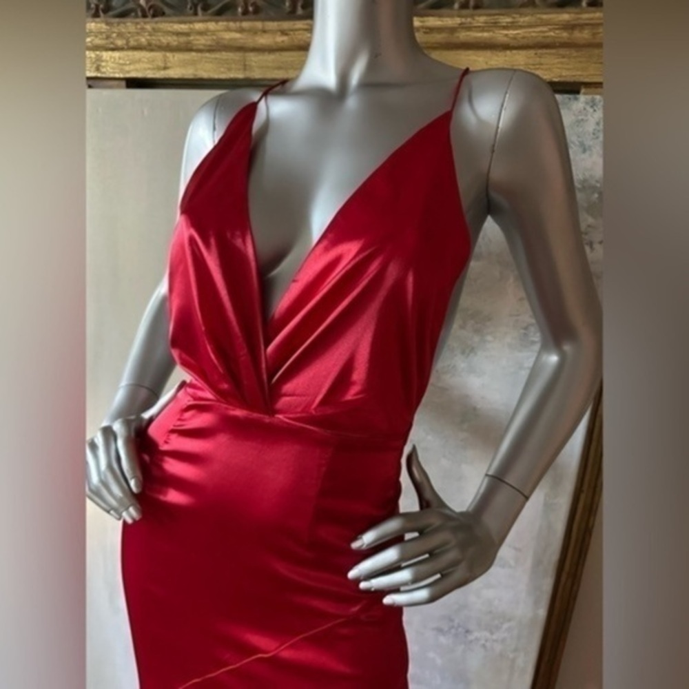 SUPERDOWN Red Backless Long Dress XS